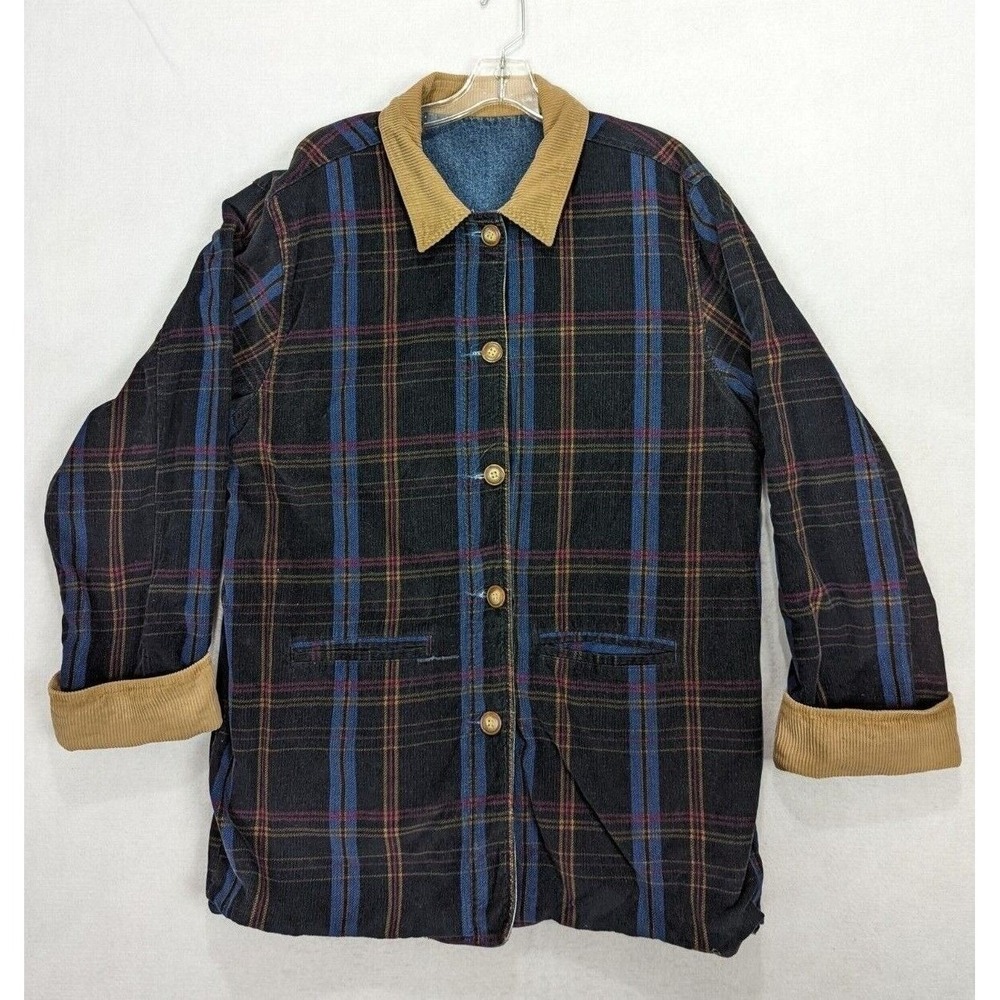 Herman Geist Denim Jacket Size XL Barn Lined Reversible Corduroy Cotton Blue - Picture 6 of 7
